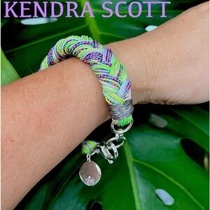 KENDRA SCOTT Masie Corded bracelet neon green purple silver